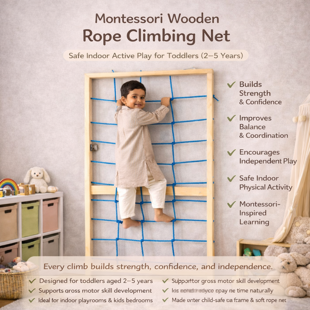 Indoor Kids Climbing Net Playset (Ages 2–6)