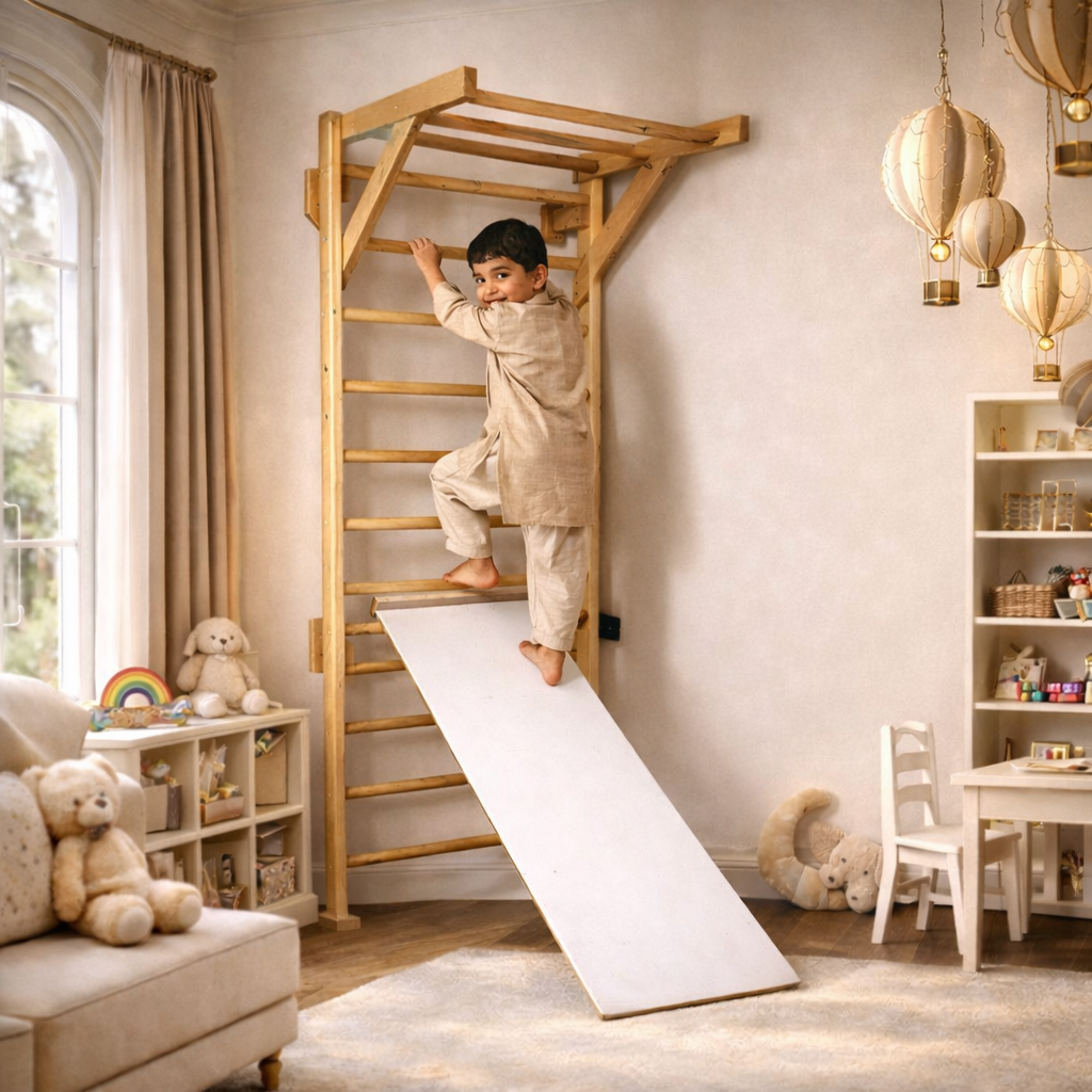 Indoor Kids Climbing Ladder with Slide