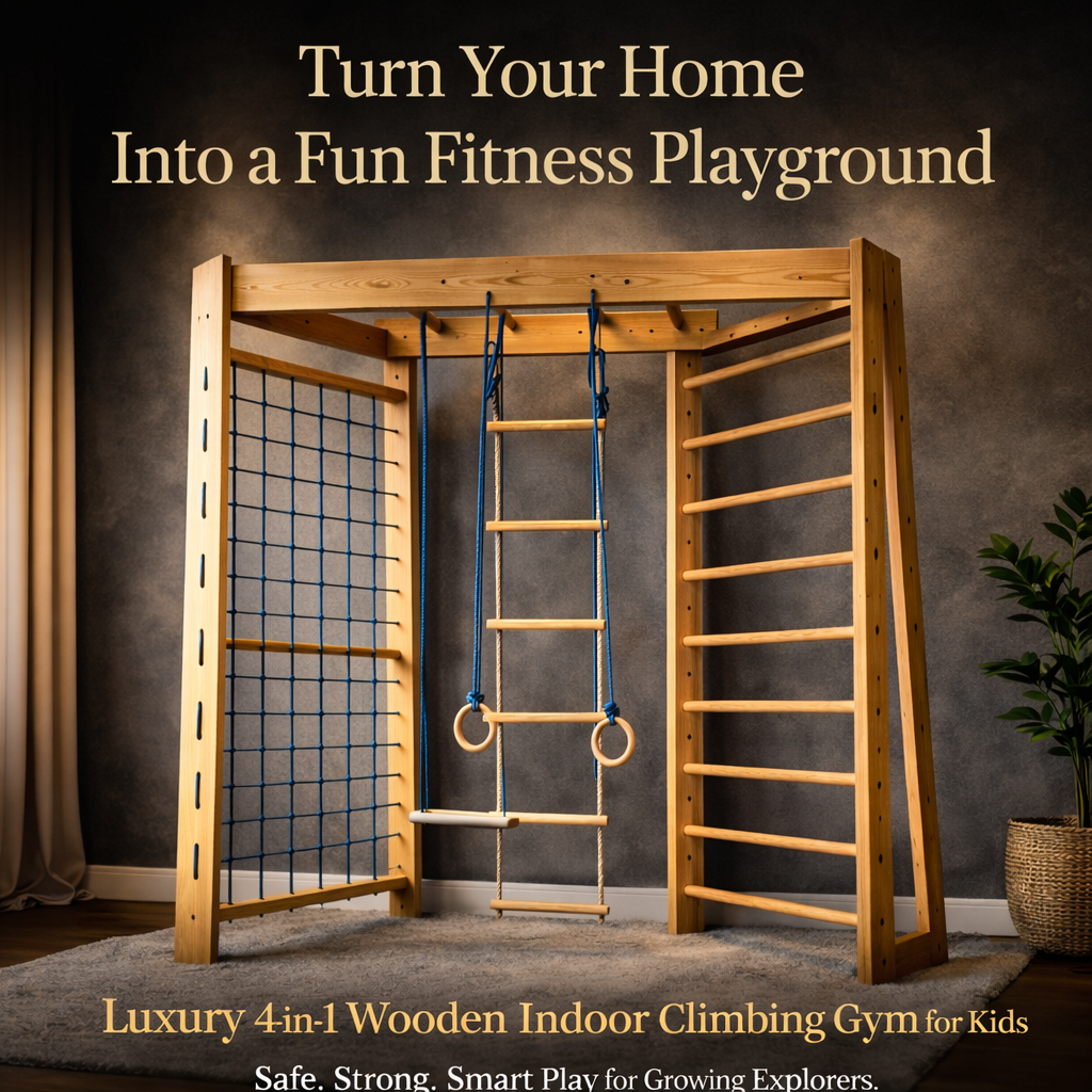 Wooden Indoor Play Gym for Kids