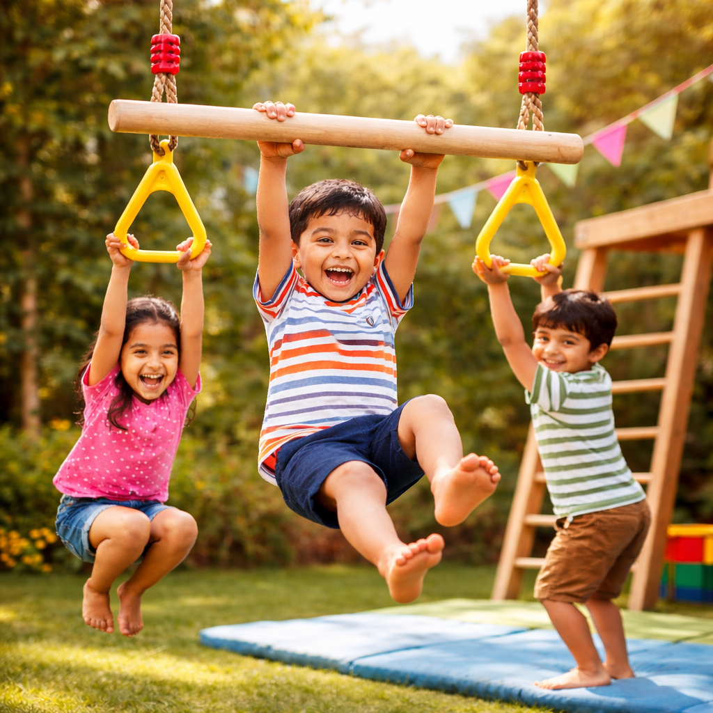 Kids Trapeze Bar with gym Rings