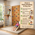 3-in-1 Indoor Kids Climbing Gym set.