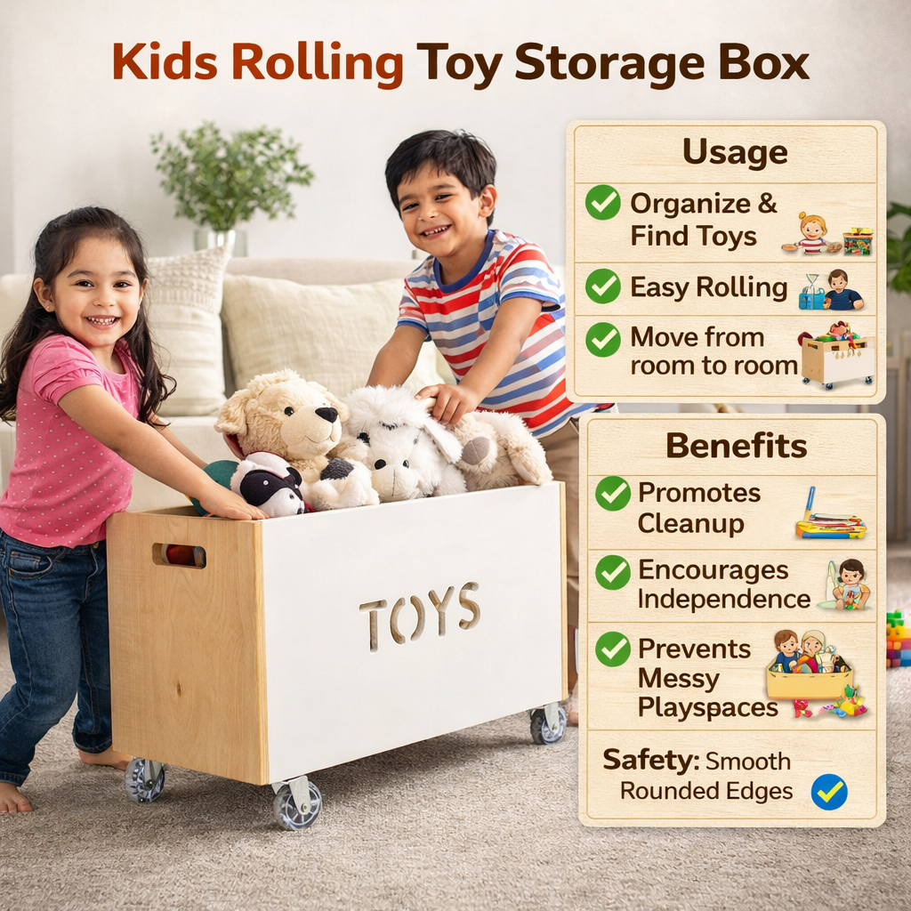 Kids Rolling Toy Storage Box