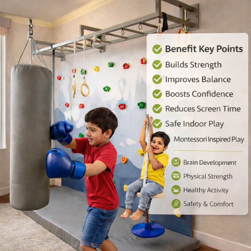 Wall Mounted Indoor Jungle Gym with iron stand