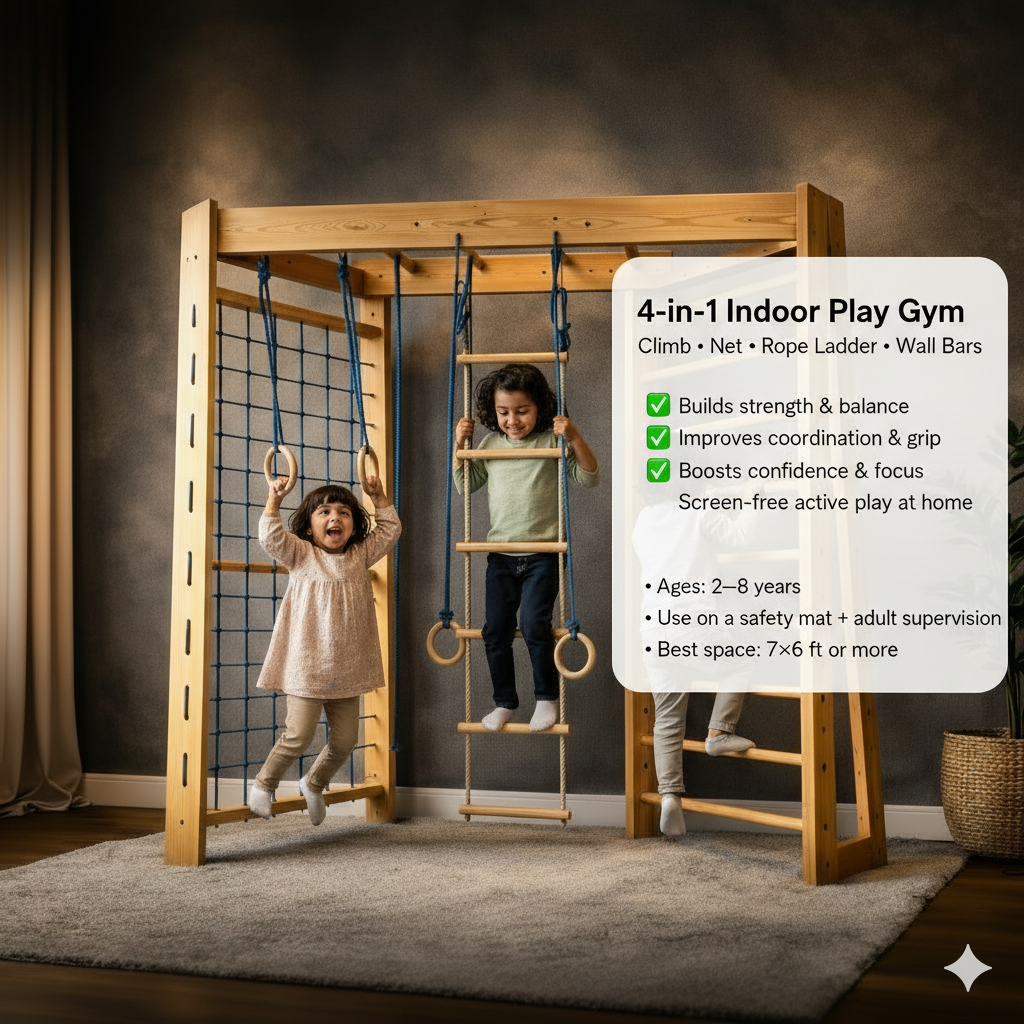 Wooden Indoor Play Gym for Kids